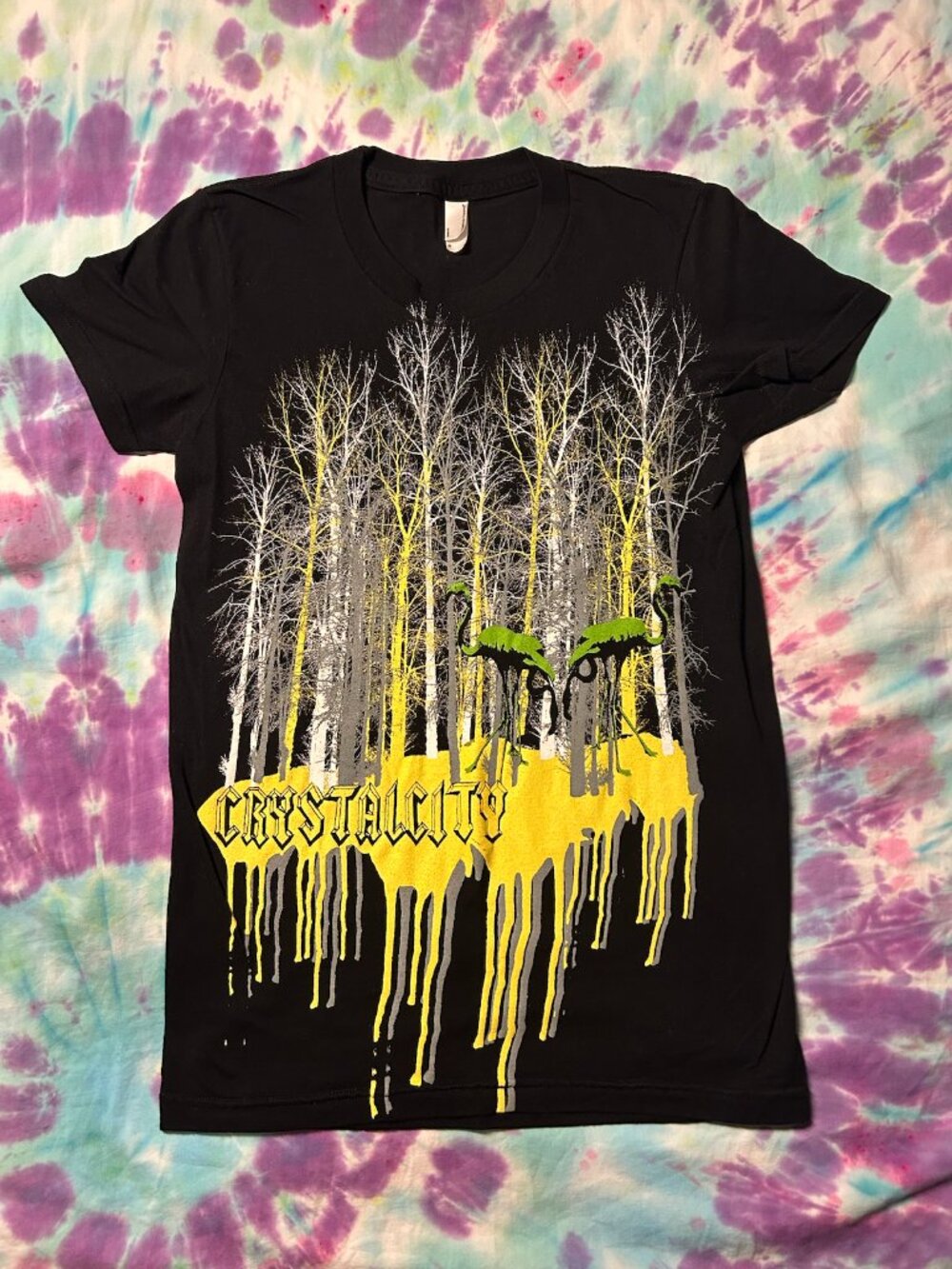 Crystal City Clothing Neon Flamingos Shirt, Women's Size Small
